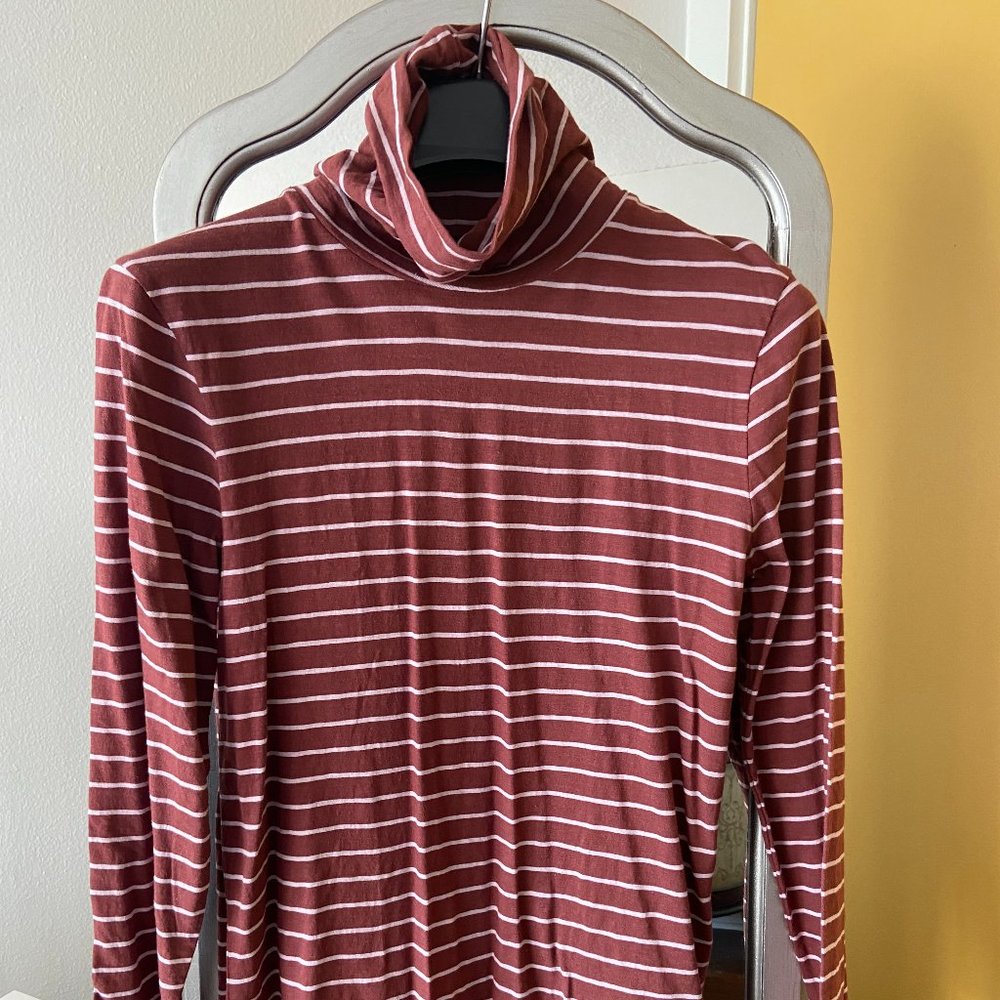 Madewell, WHISPER COTTON TURTLENECK IN RONNIE STRIPE, S: Medium